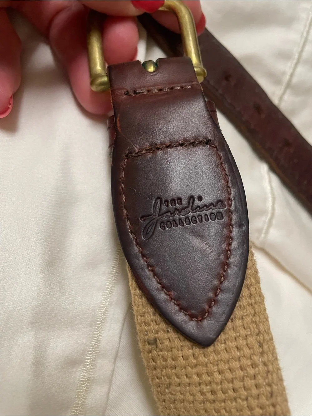 Jardine University of Georgia Embroidered Beige Golf Belt - Men's